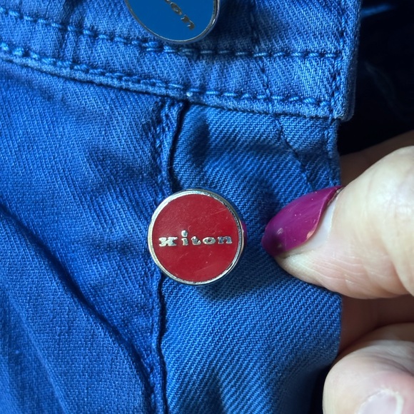 Kiton Napoli Made In Italy Blue Men's Linen Cotton Jeans Size 38 - Picture 13 of 16